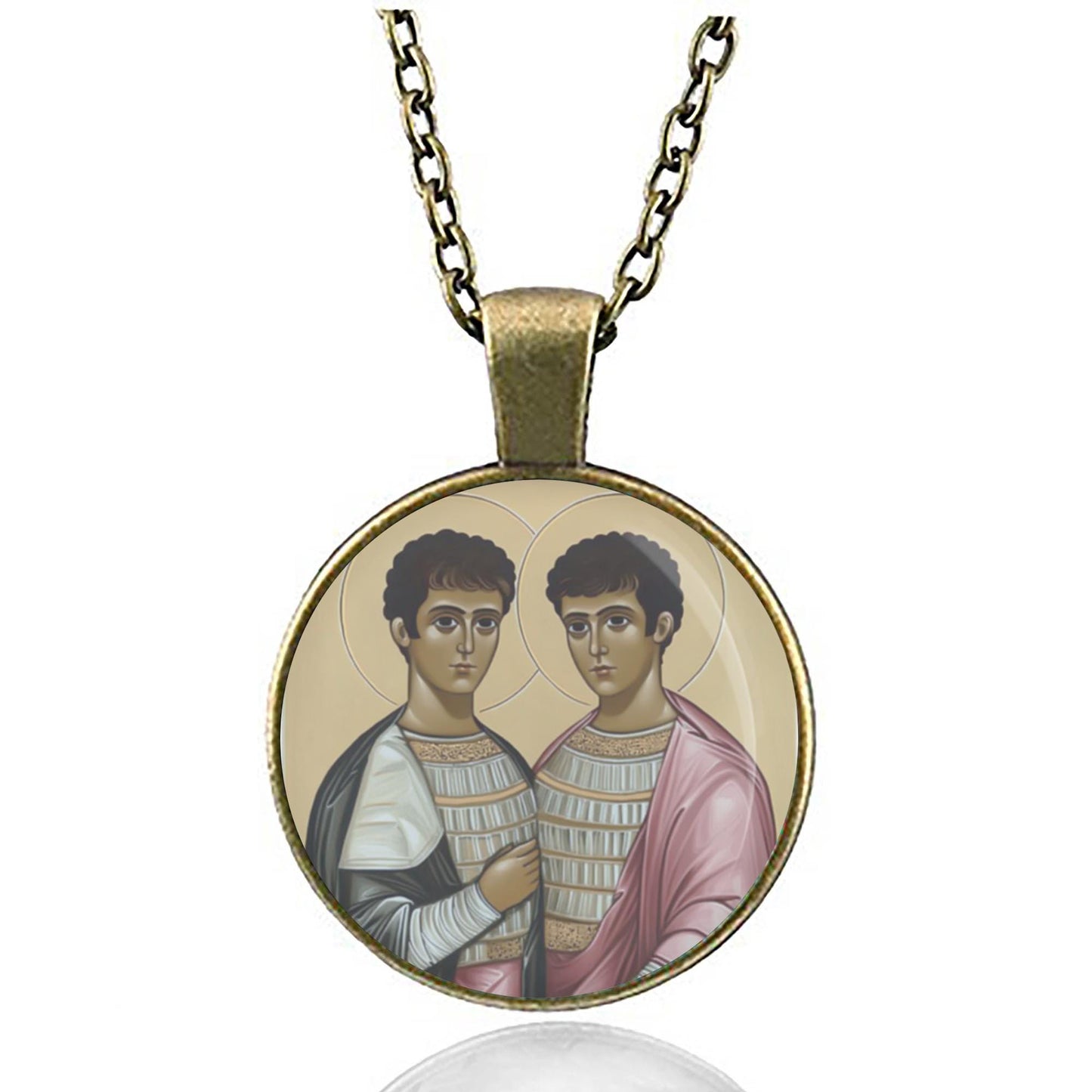 Sts. Sergius and Bachus Necklace Orthodox Medal Pendant