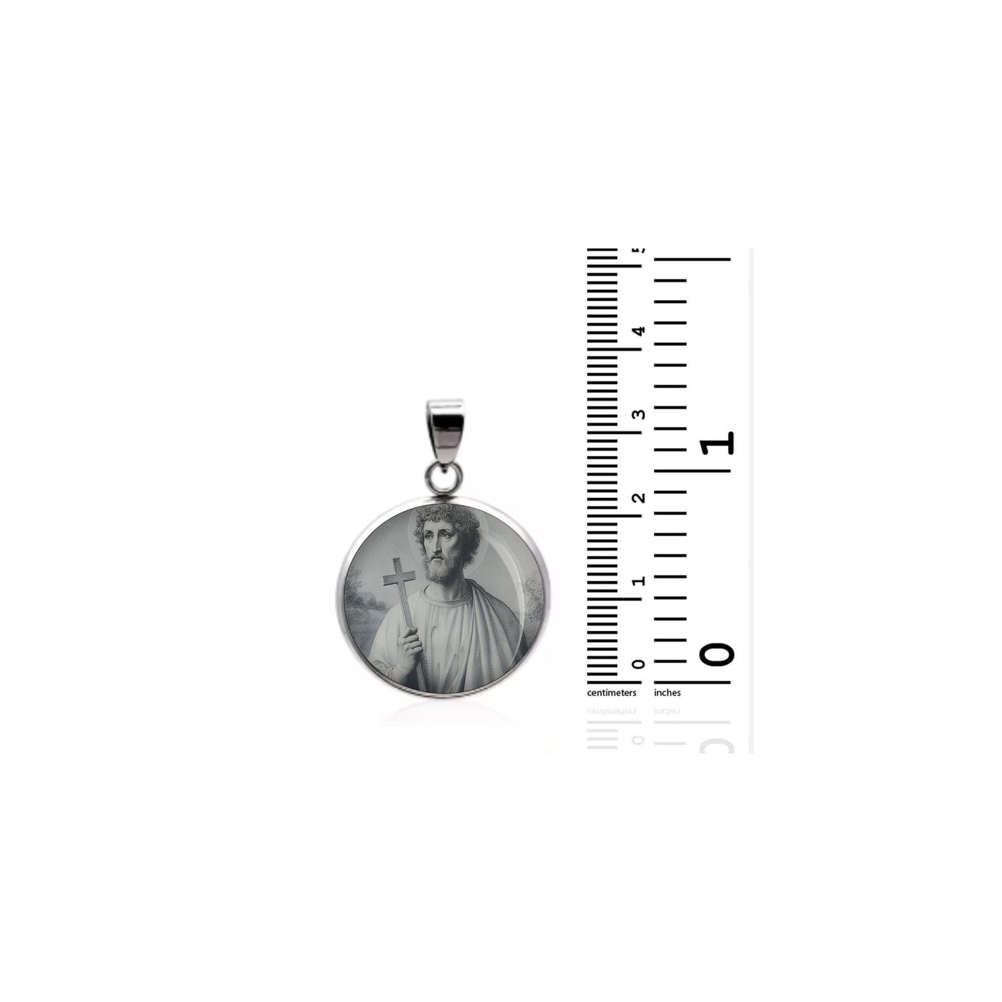 Saint Justin Religious Devotional sterling silver 925 Christian Medal Patron Pendant