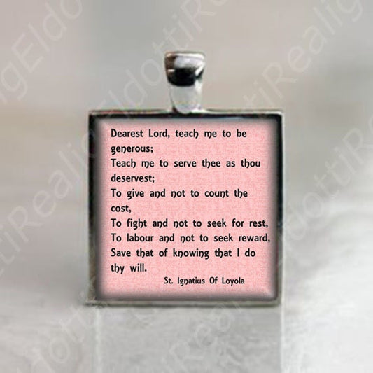 Dearest Lord teach me Prayer of St Ignatius Loyola - Christian Catholic Medal