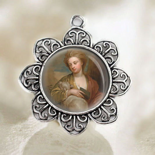 St Agnes Medal Pendant Catholic Patron Saint Religious Jewelry