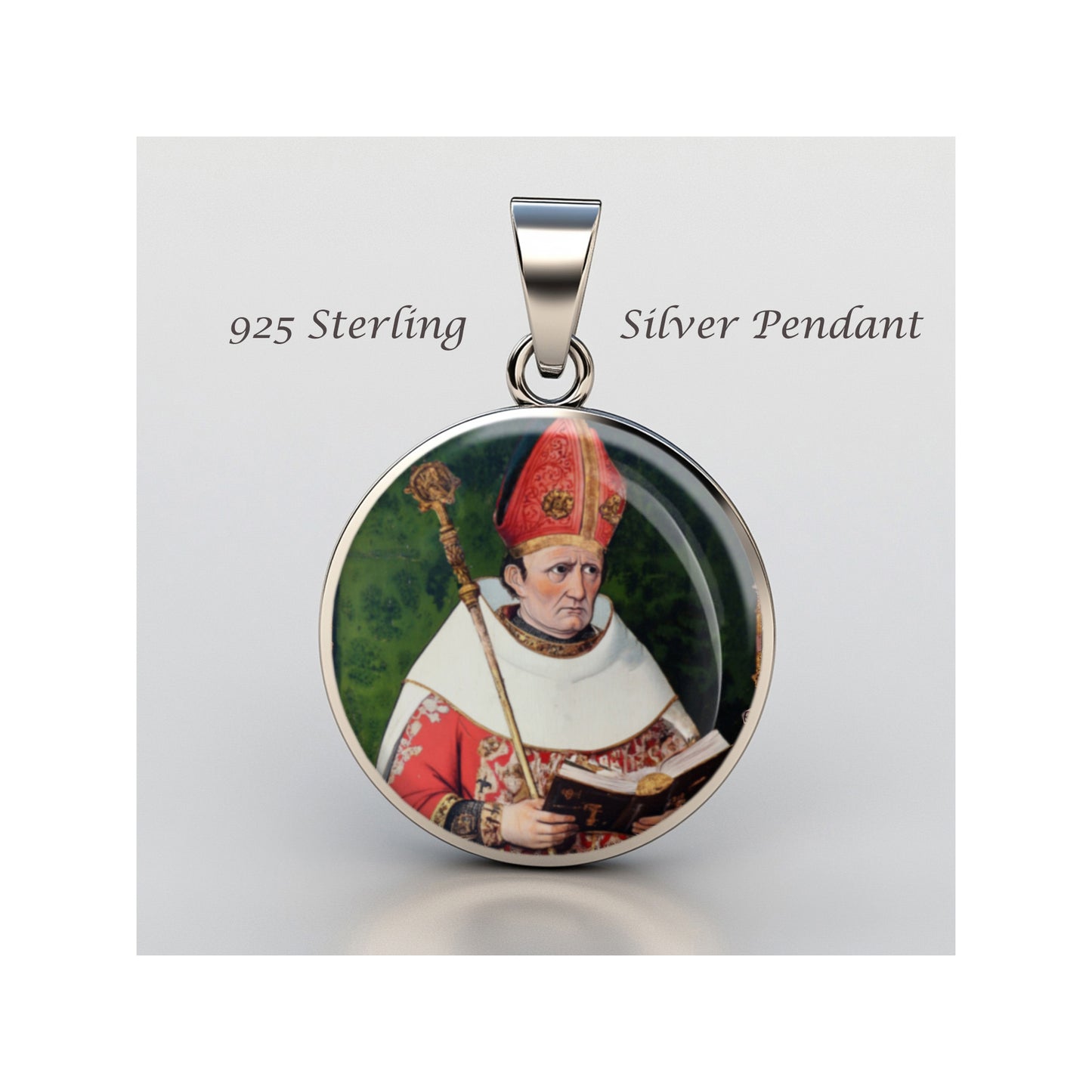 Saint Eligius Catholic sterling silver 925 Christian Medal Patron Pendant image 0