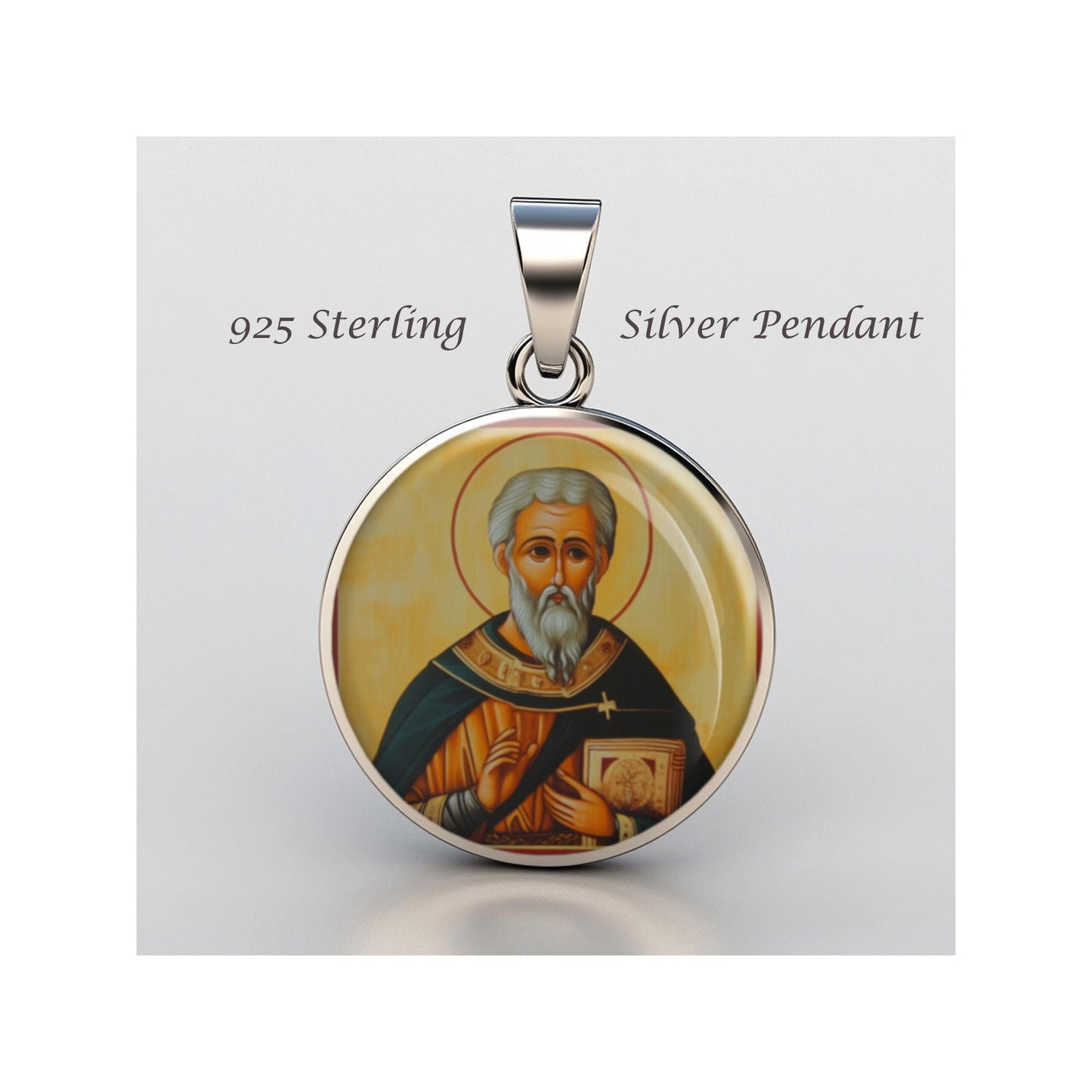 Saint Dunstan Religious Devotional sterling silver 925 Christian Medal Patron Pendant