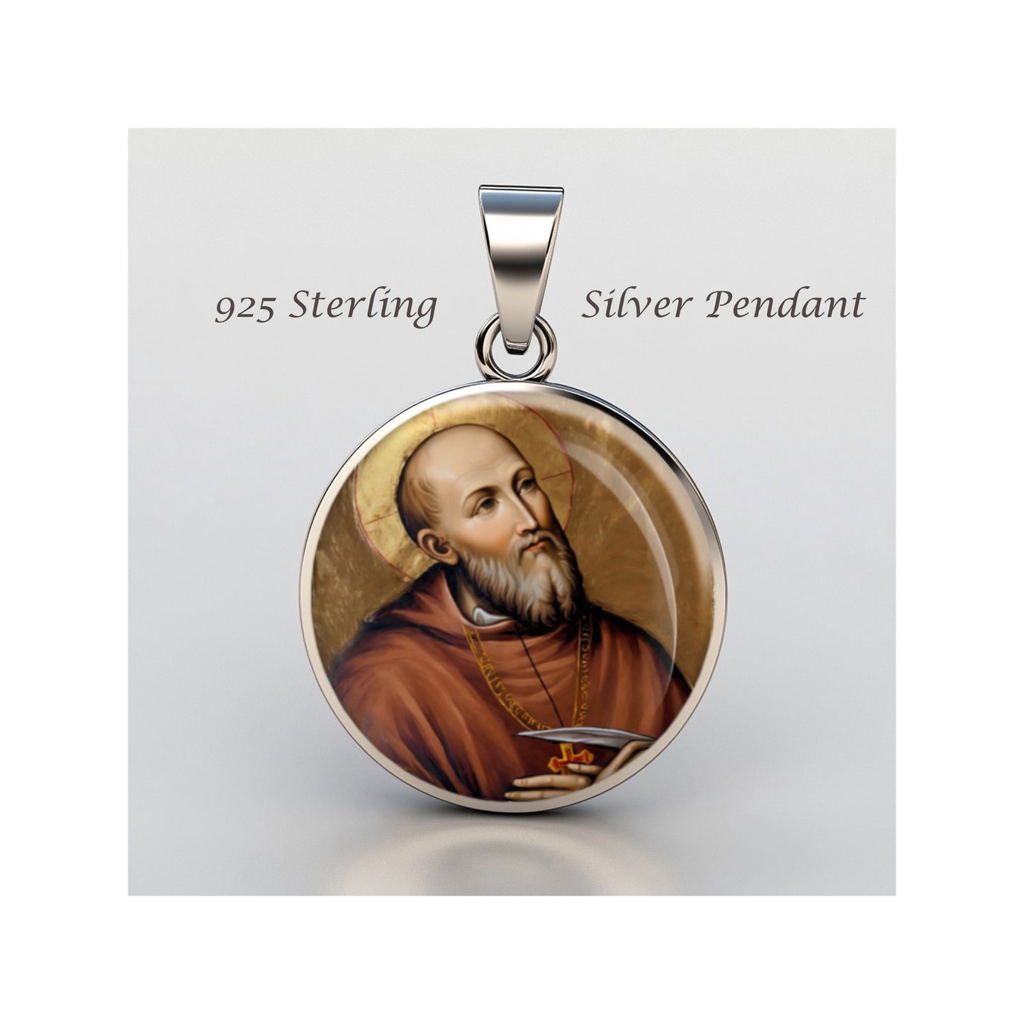 Saint Francis De Sales Catholic sterling silver 925 Christian Medal Patron image 0