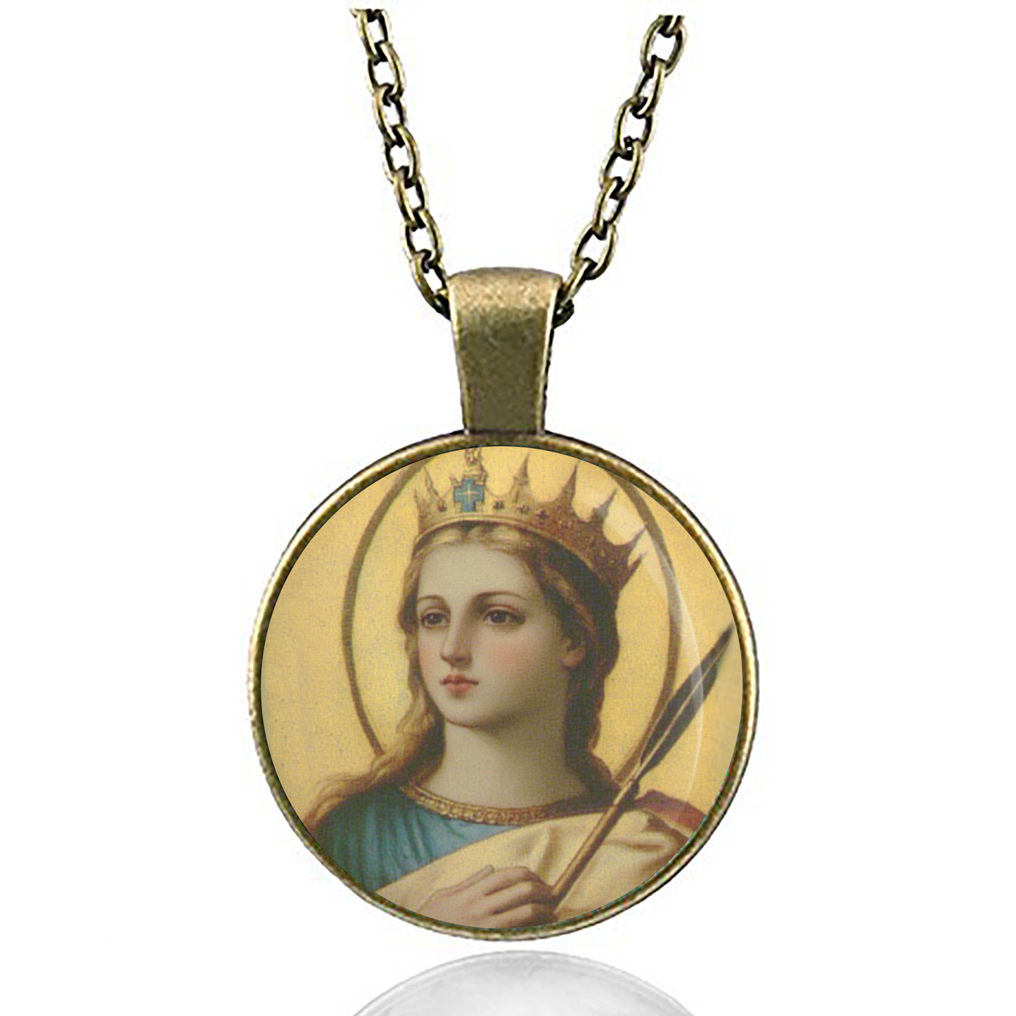 St. Ursula Necklace Catholic Saint Pendant Medal image 4