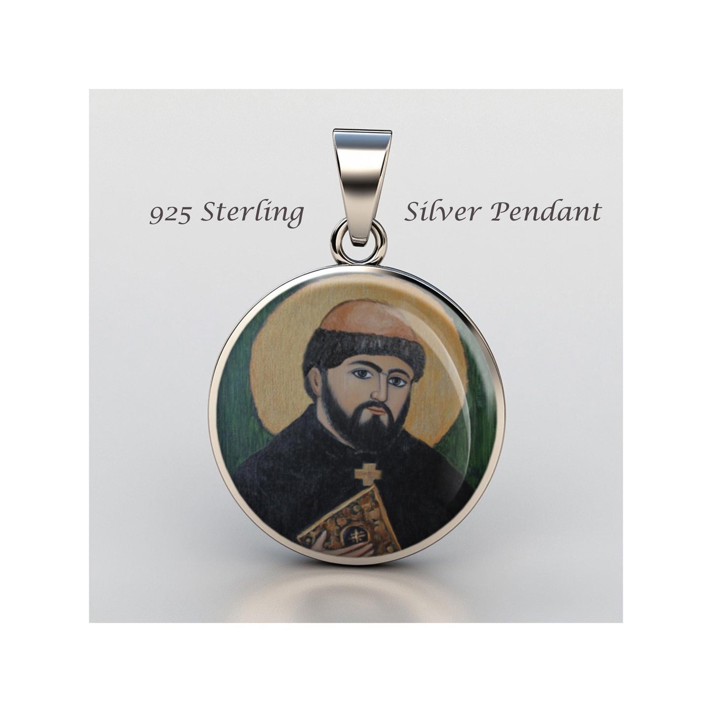 Saint Odo Of Cluny Religious Devotional sterling silver 925 Christian Medal Patron Pendant