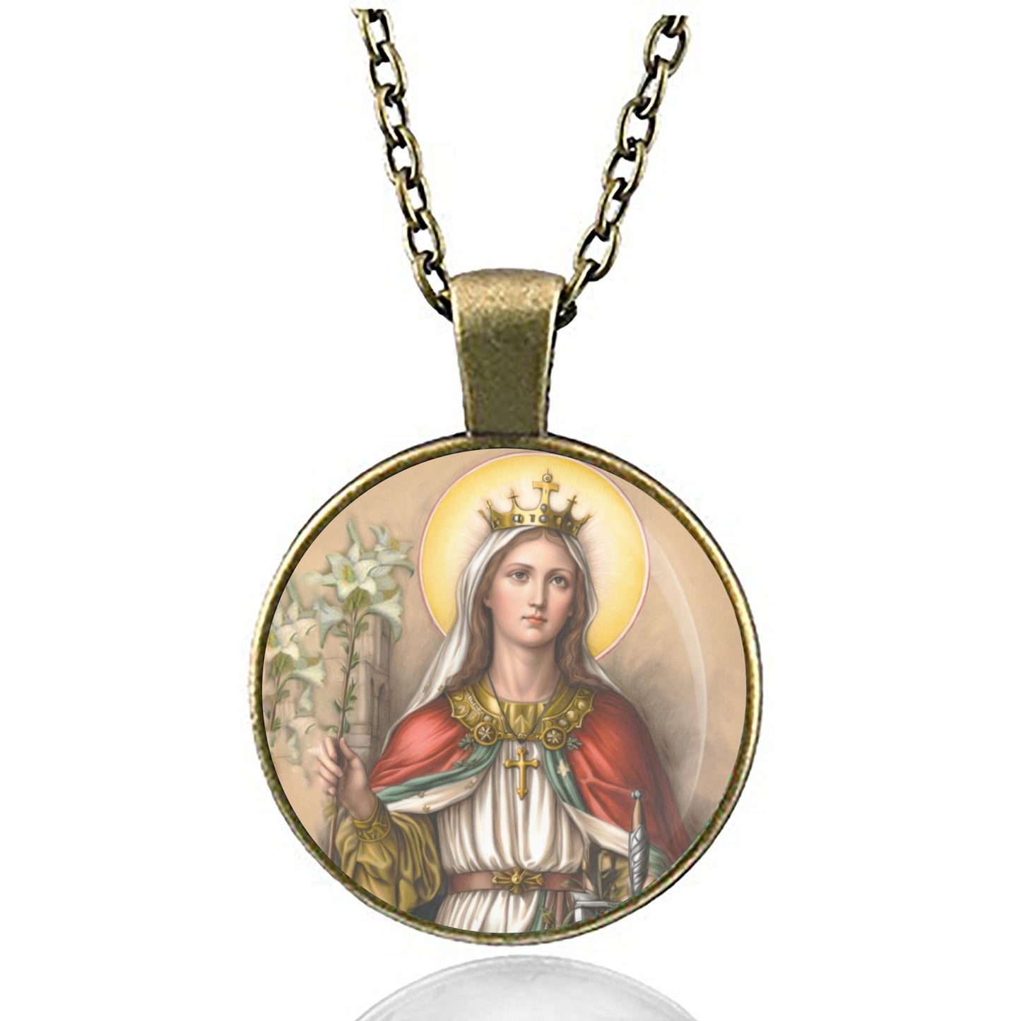 St Catherine of Alexandria Catholic Necklace Medal Pendant