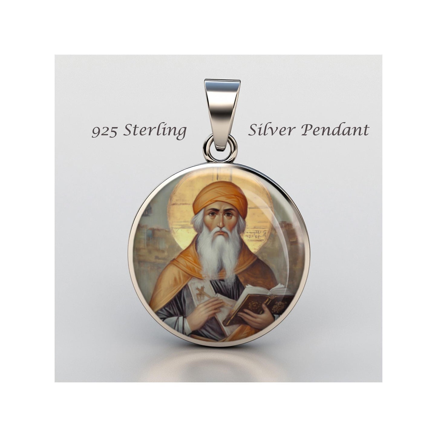 Saint John Of Damascus Religious Devotional sterling silver 925 Christian Medal Patron