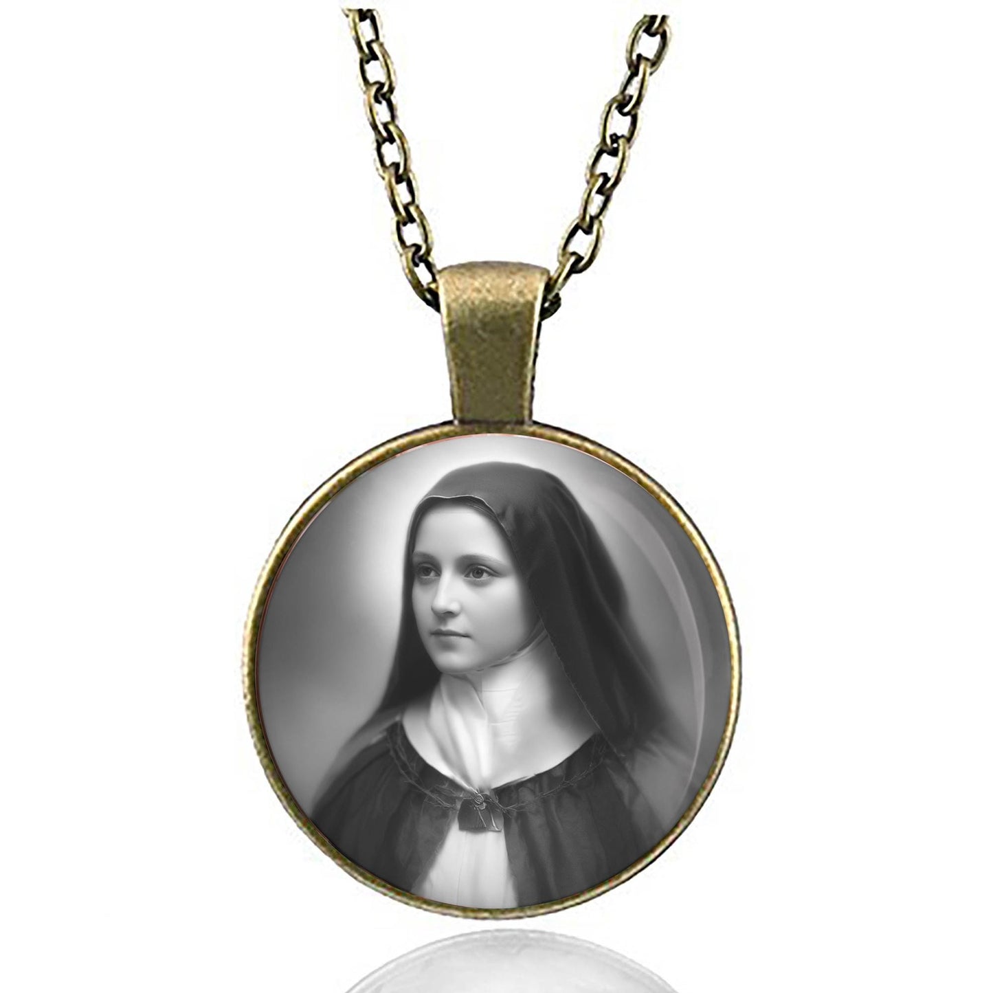 St. Therese Lisieux Medal Catholic Christian Necklace