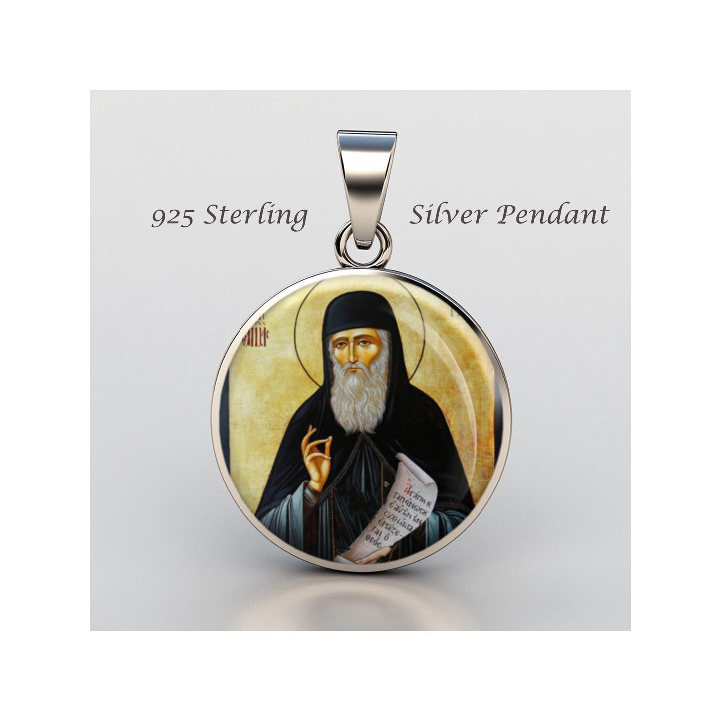 Saint Paisios The Athonite Religious Devotional sterling silver 925 Christian Medal Patron
