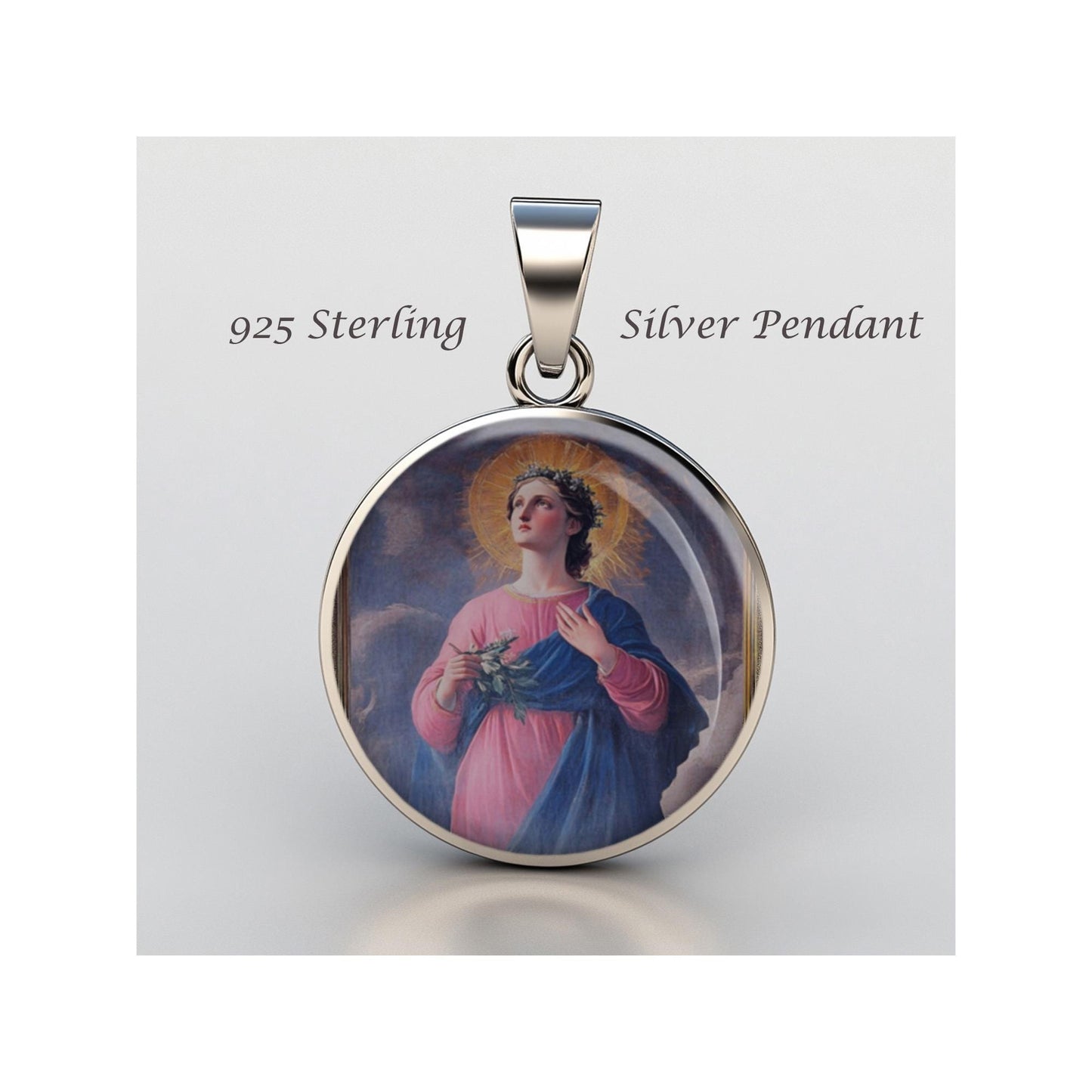 Saint Perpetua Religious Devotional sterling silver 925 Christian Medal Patron Pendant