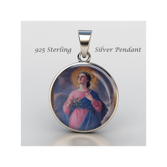 Saint Perpetua Religious Devotional sterling silver 925 Christian Medal Patron Pendant