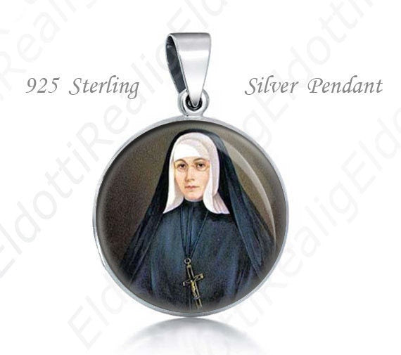 Blessed Marie Rose Durocher Religious Christian 925 Sterling Silver Medal Round Pendant 20mm Jewelry for Necklace