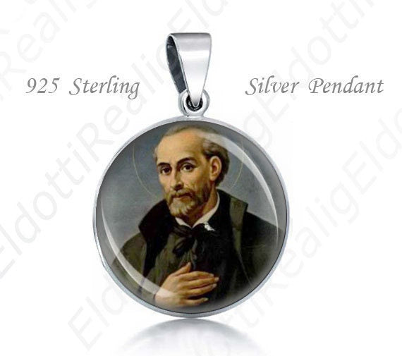 St John Leonardi Religious Christian 925 Silver Medal Round Pendant 20mm Jewelry for Necklace