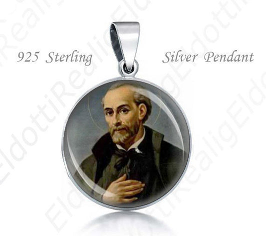 St John Leonardi Religious Christian 925 Silver Medal Round Pendant 20mm Jewelry for Necklace