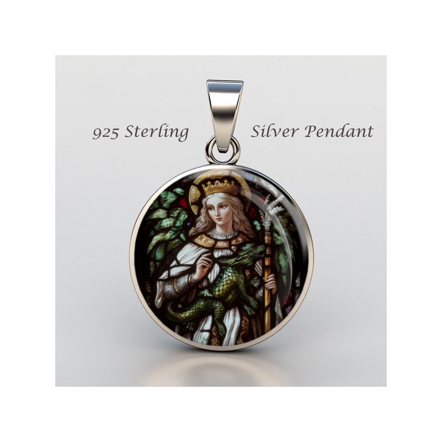 Saint Margaret Of Scotland Religious Christian sterling silver 925 Christian Medal Patron