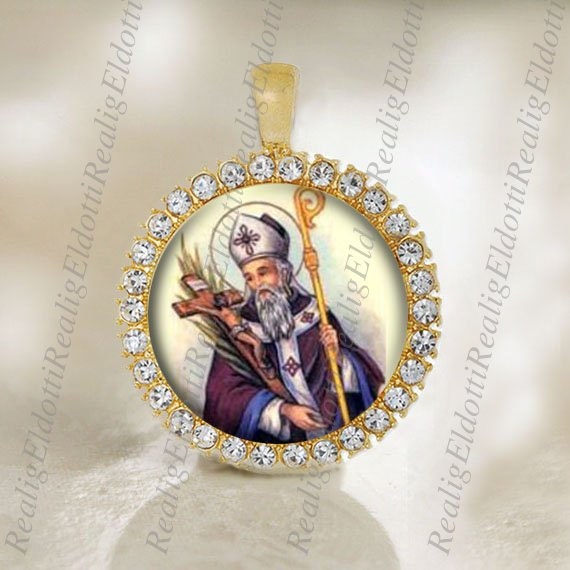 St. Cornelius Catholic Medal Gold Tone Christian Religious Jewelry