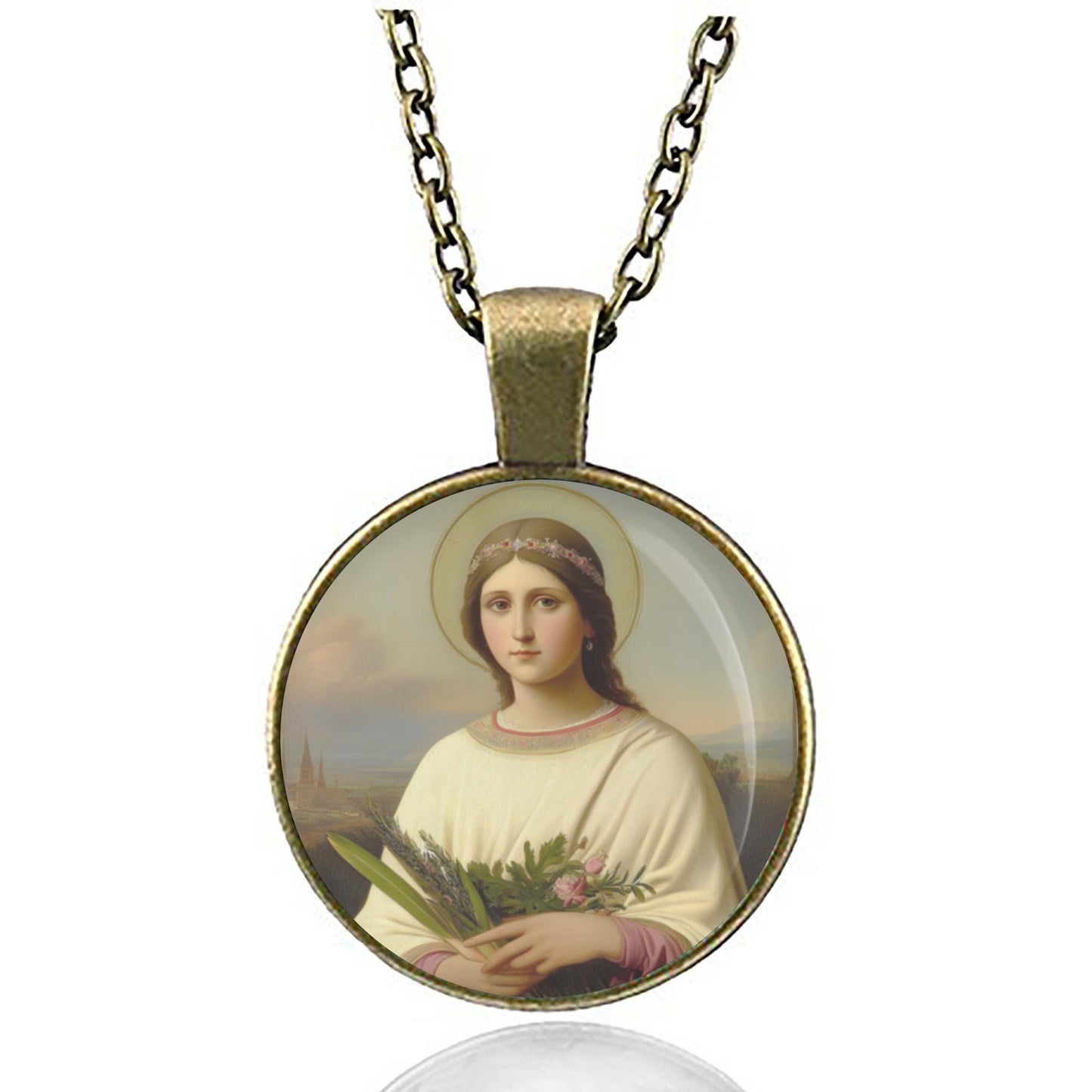 St Dorothy Saint Christian Catholic Medal Pendant Necklace