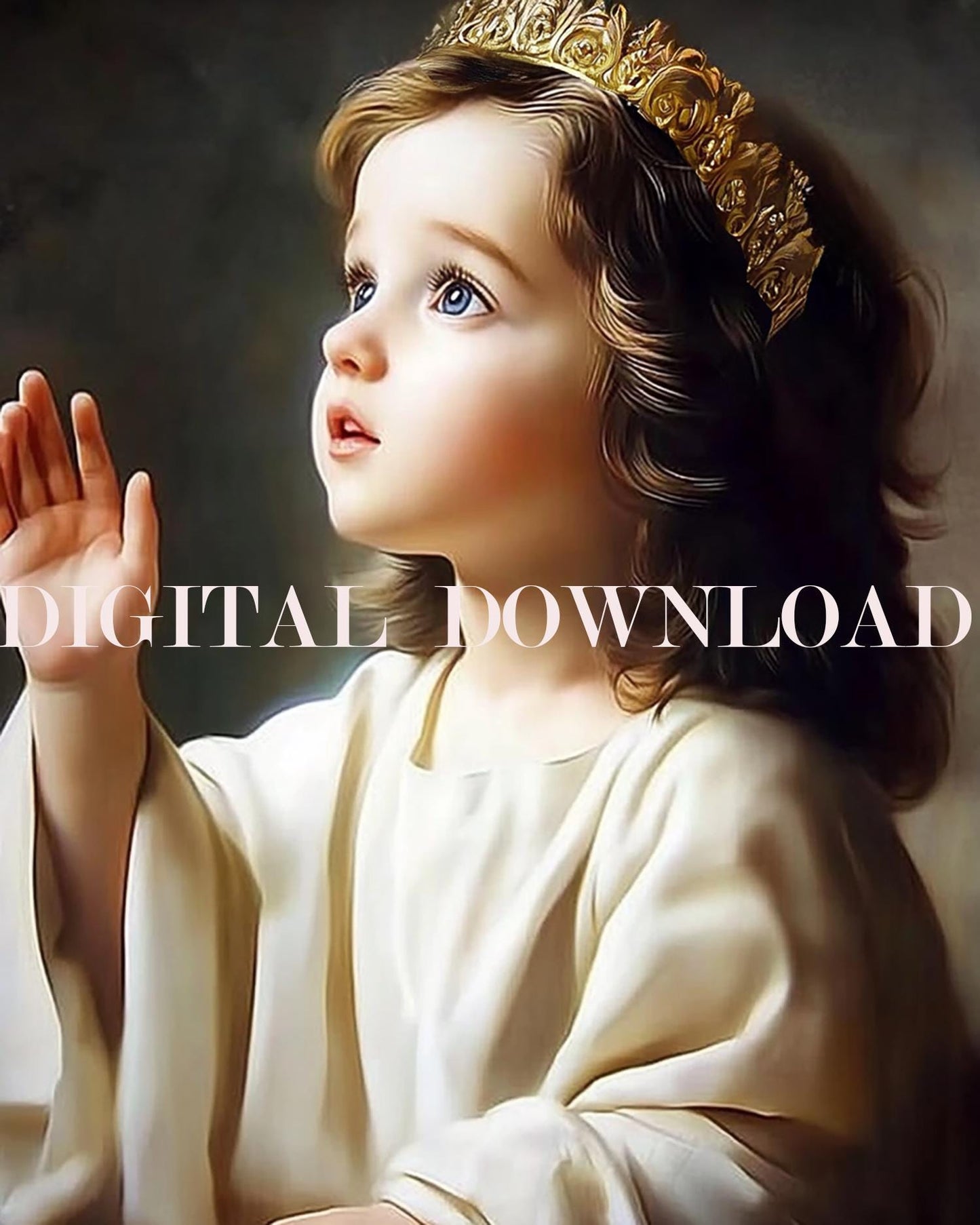 Child King Jesus Religious Art Digital Image Catholic Print image 0