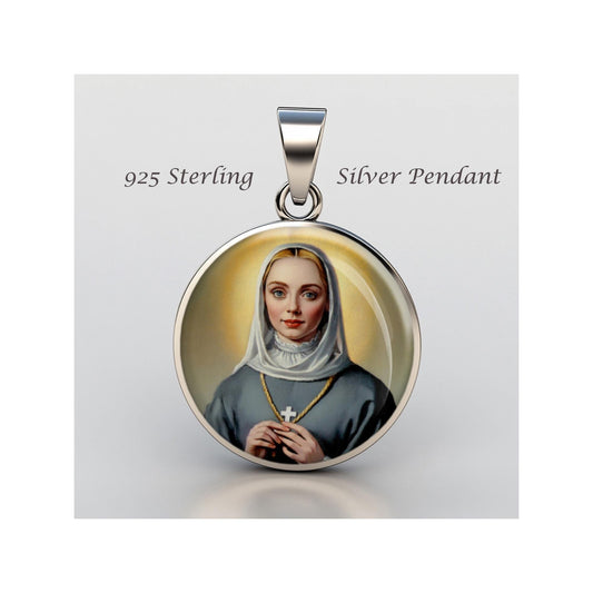 Saint Virginia Bracelli Religious Christian sterling silver 925 Christian Medal Patron