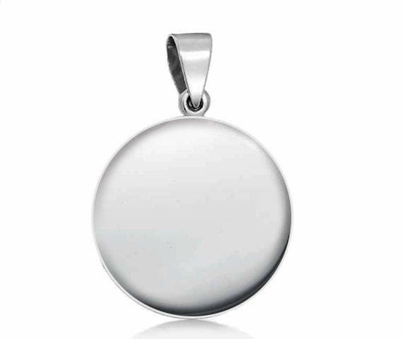 Saint Joan of Arc Religious Christian 925 Sterling Silver Medal Round 20mm Pendant