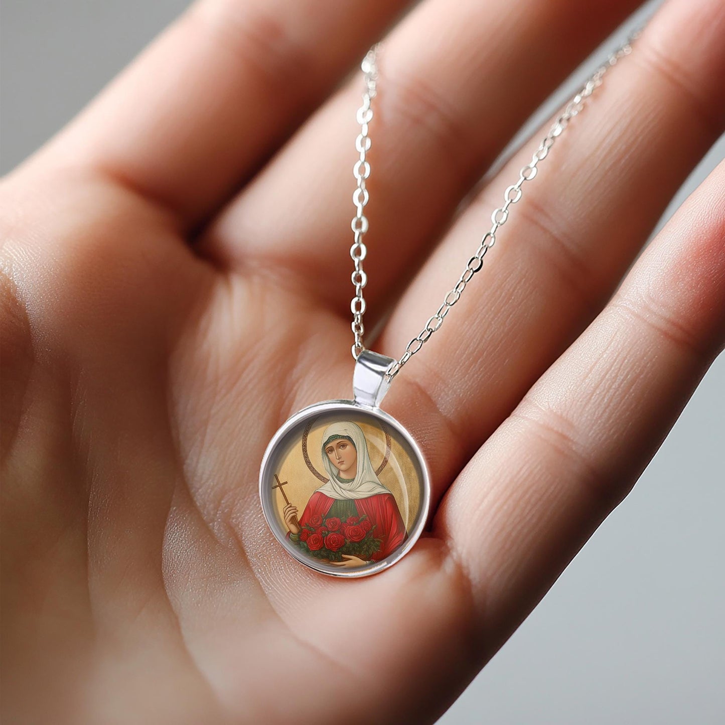 St Amata of Assisi Necklace Religious Pendant