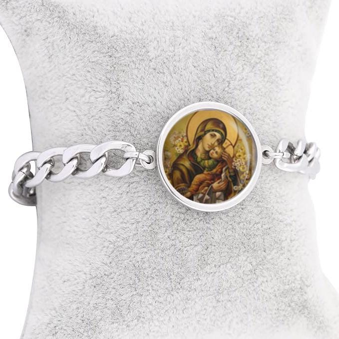 Our Lady Theotokos Mary Curb Bracelet