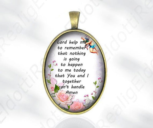Lord, help me to remember Short Prayer Religious Catholic Medal Pendant