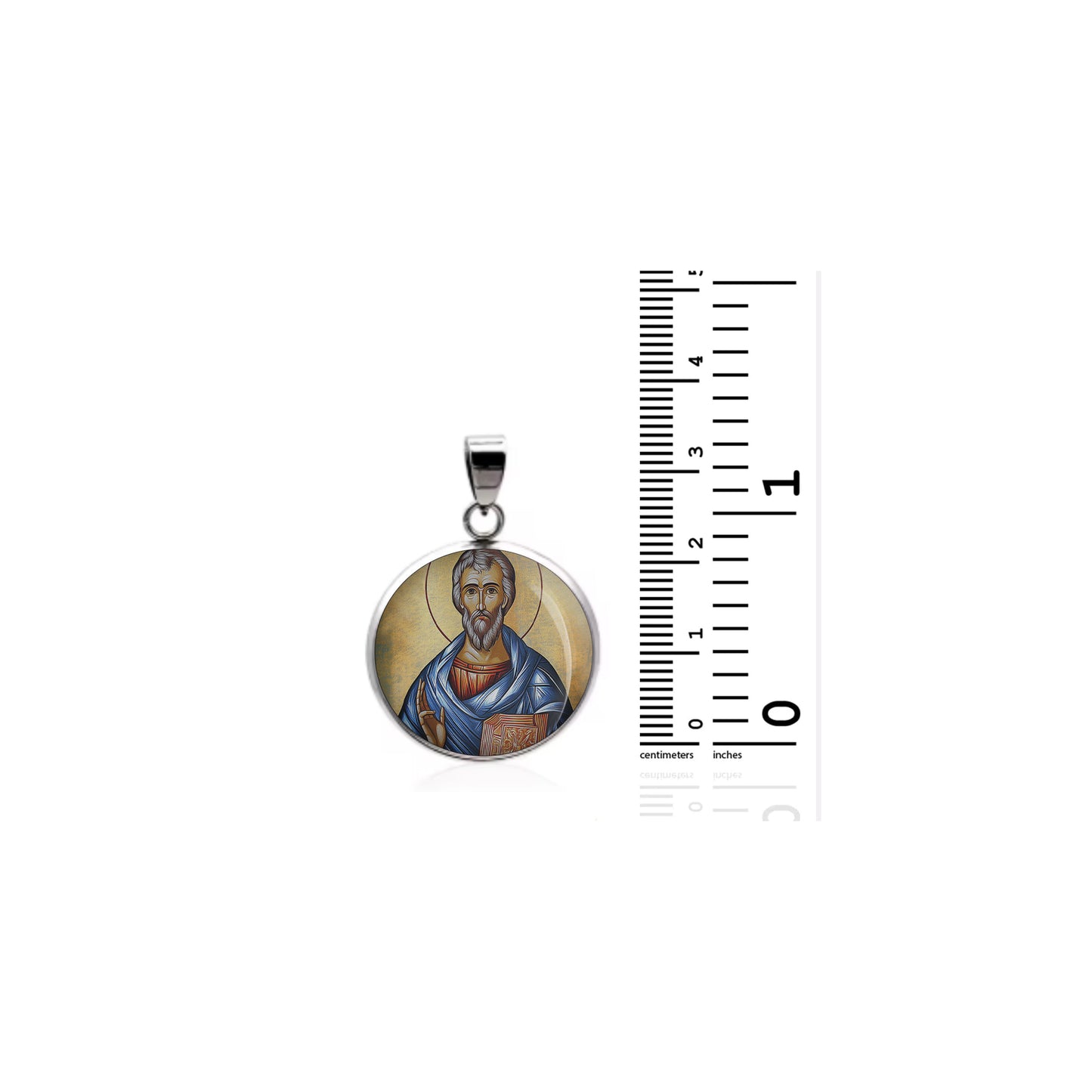Saint Joshua Catholic sterling silver 925 Christian Medal Patron Pendant image 1