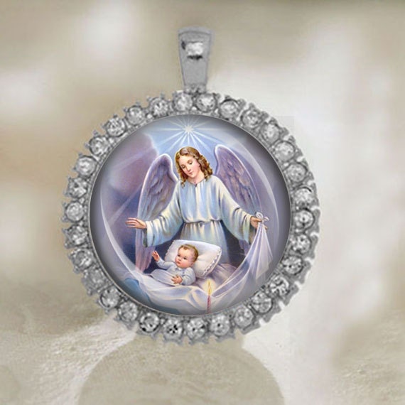 My Angel Catholic Guardian Gold / Silver Tone Religious Medal Pendant Protection