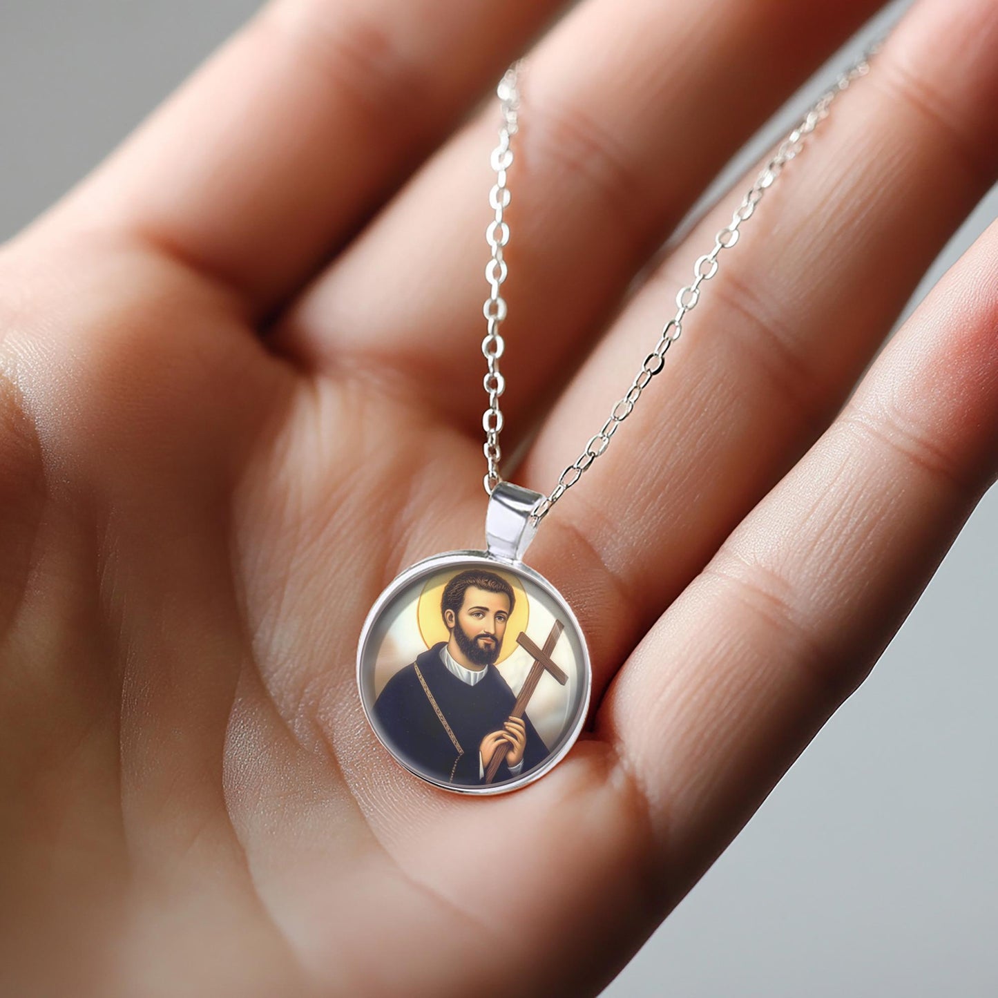 St. Francis Xavier Necklace Medal Pendant Catholic Saint