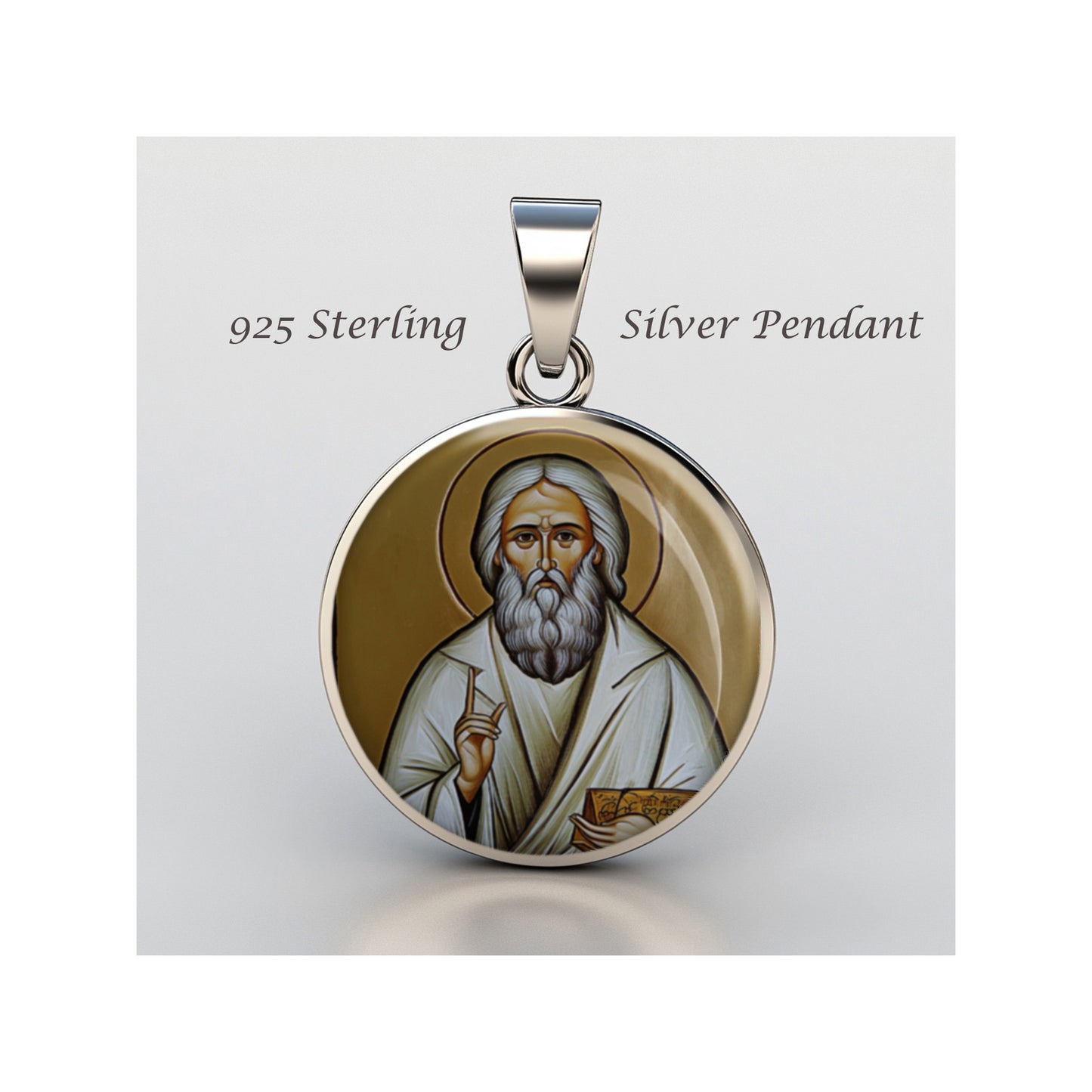 Saint Seraphim Of Sarov Catholic sterling silver 925 Christian Medal Patron image 0