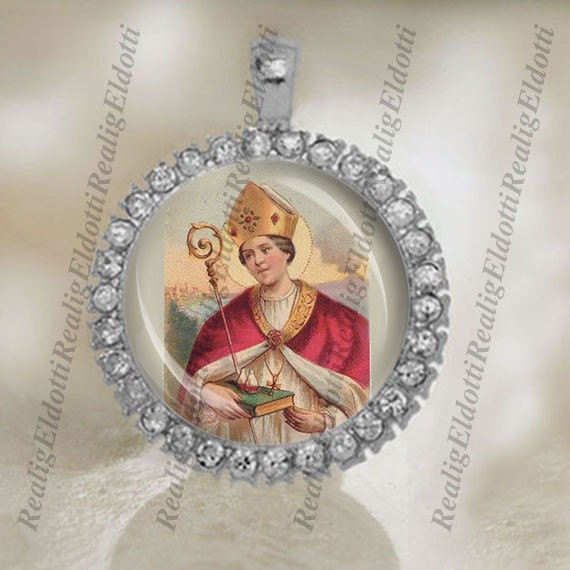 St. Januarius Christian Patron Catholic Silver Tone Medal Pendant