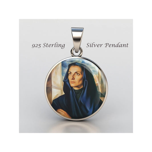 Saint Rose Venerini Religious Devotional sterling silver 925 Christian Medal Patron Pendant