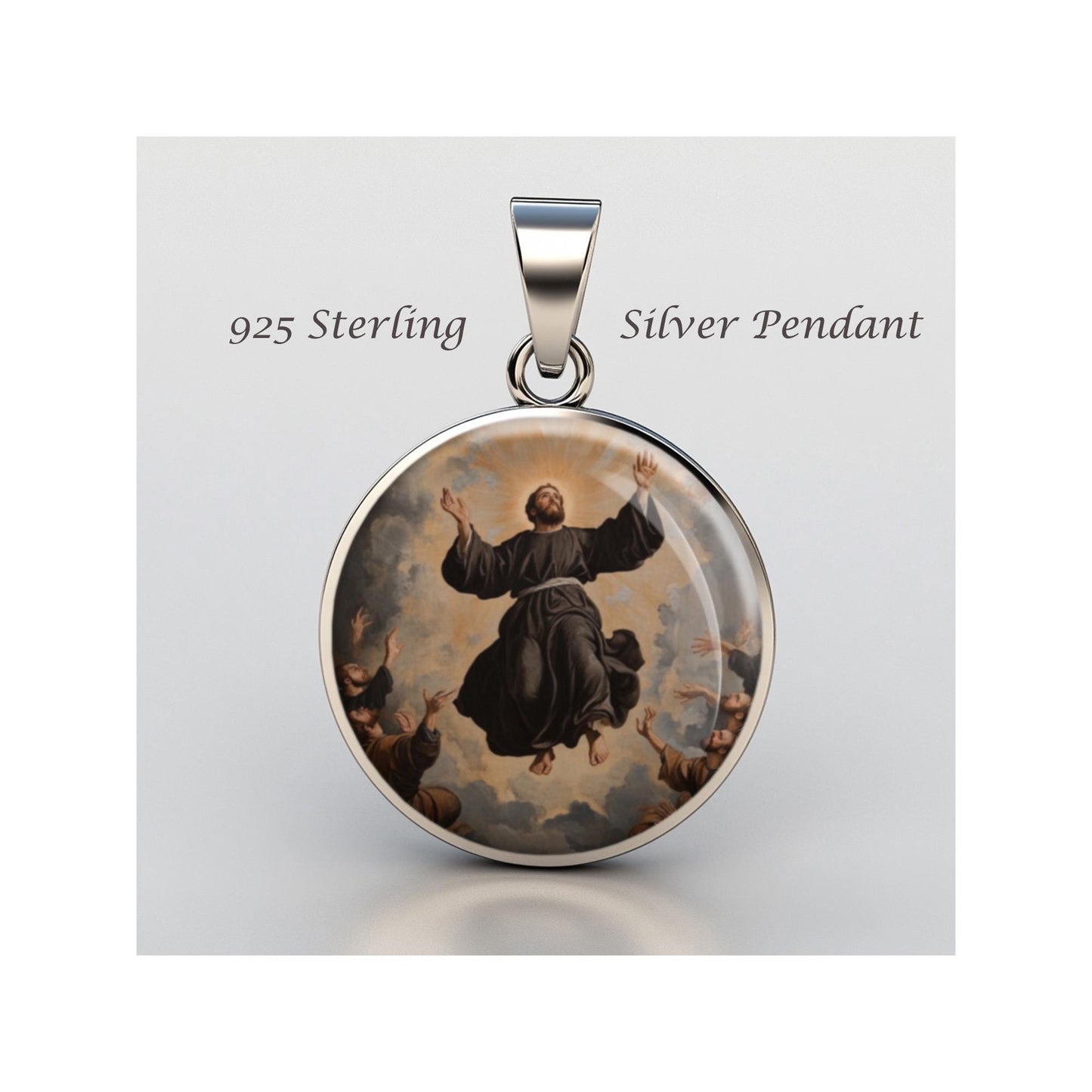 Saint Joseph Of Cupertino Religious Devotional sterling silver 925 Christian Medal Patron