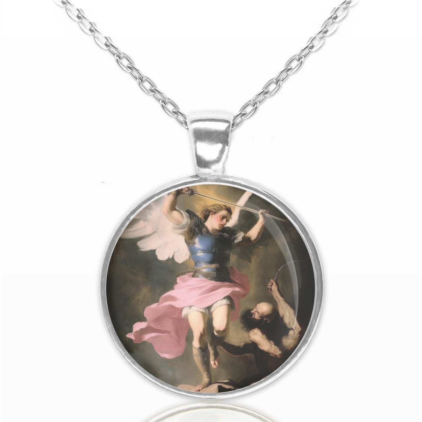 St. Michael the Archangel Necklace Medal Evil Protect Religious Pendant Jewelry Necklace