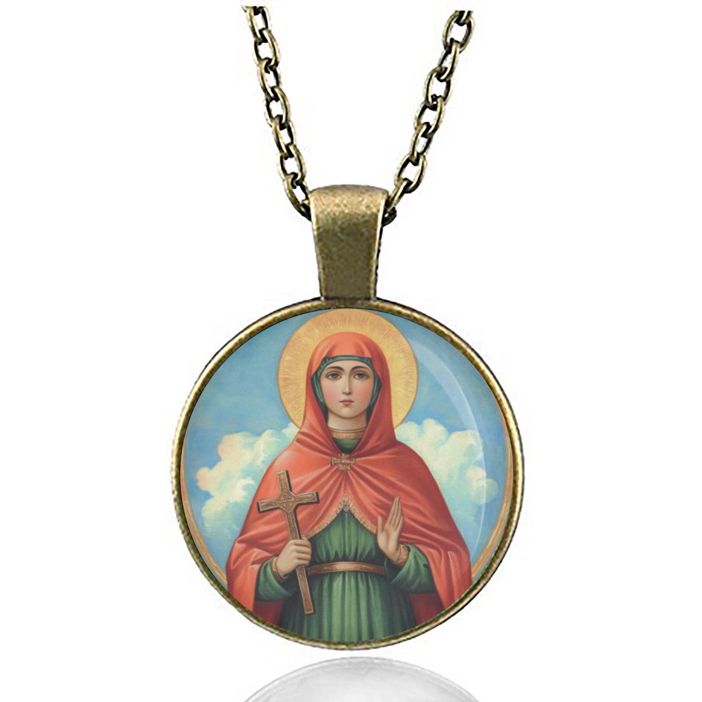 St Claudia Necklace - Saint Patron Pendant Medal