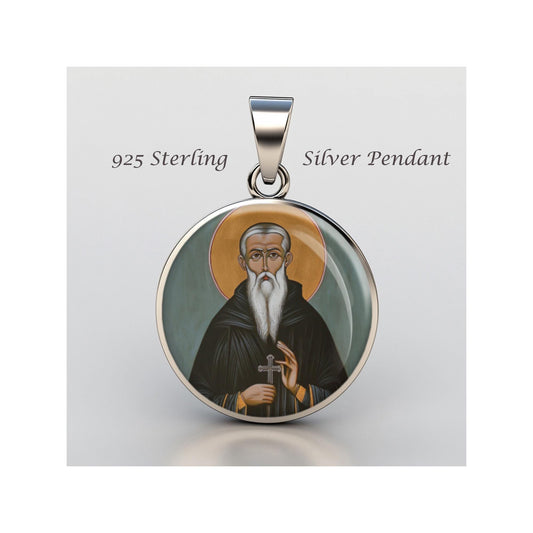Saint Sabbatius Religious Devotional sterling silver 925 Christian Medal Patron Pendant