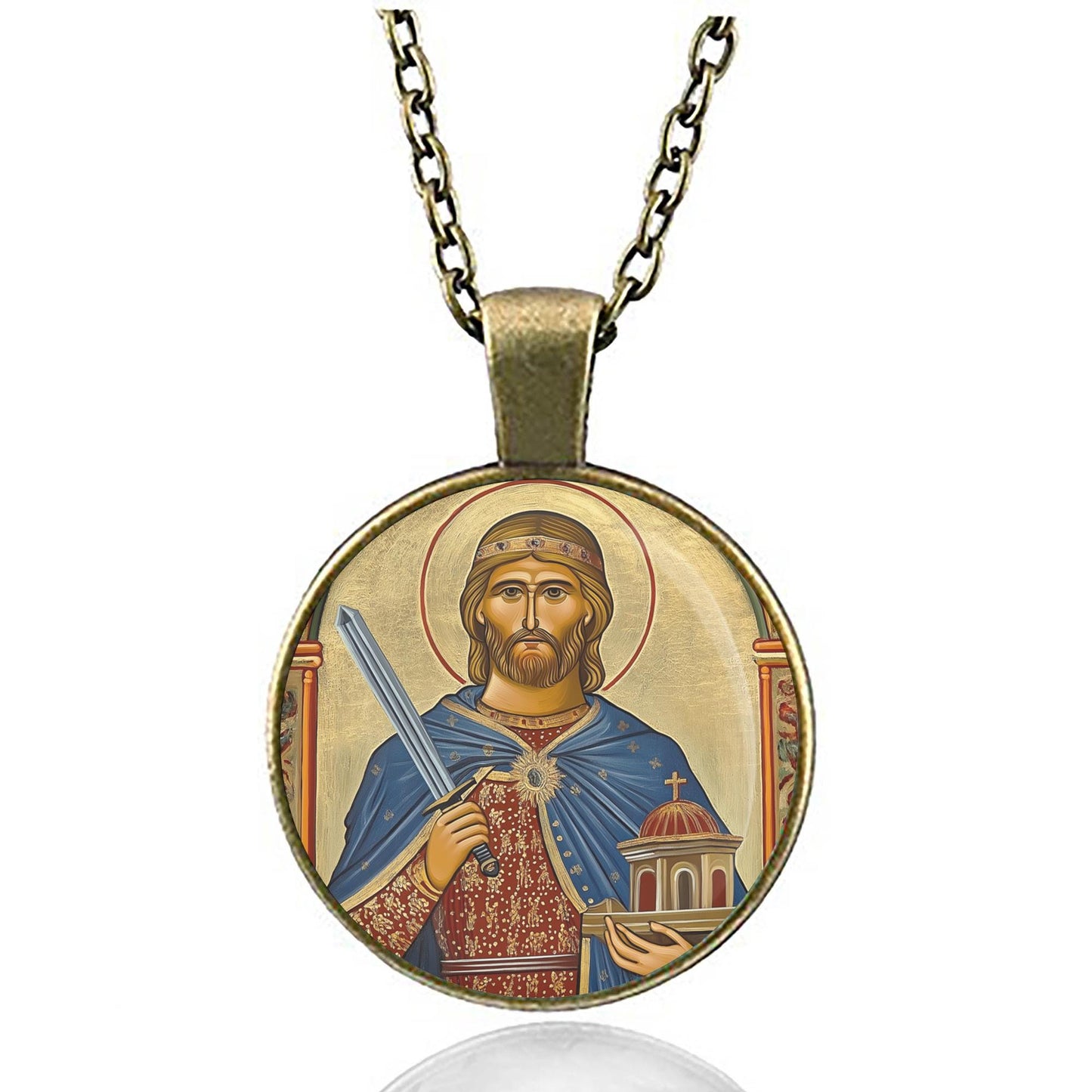 St. Olaf of Norway Catholic Medal Necklace