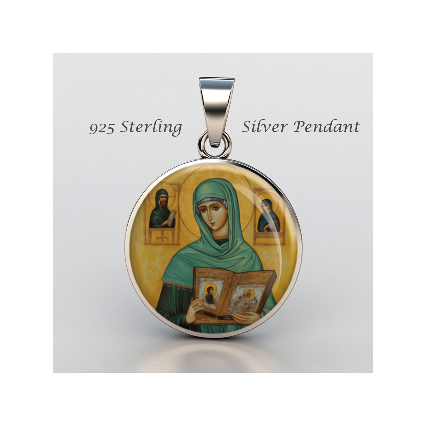 Saint Macrina The Younger Catholic sterling silver 925 Christian Medal Patron image 0