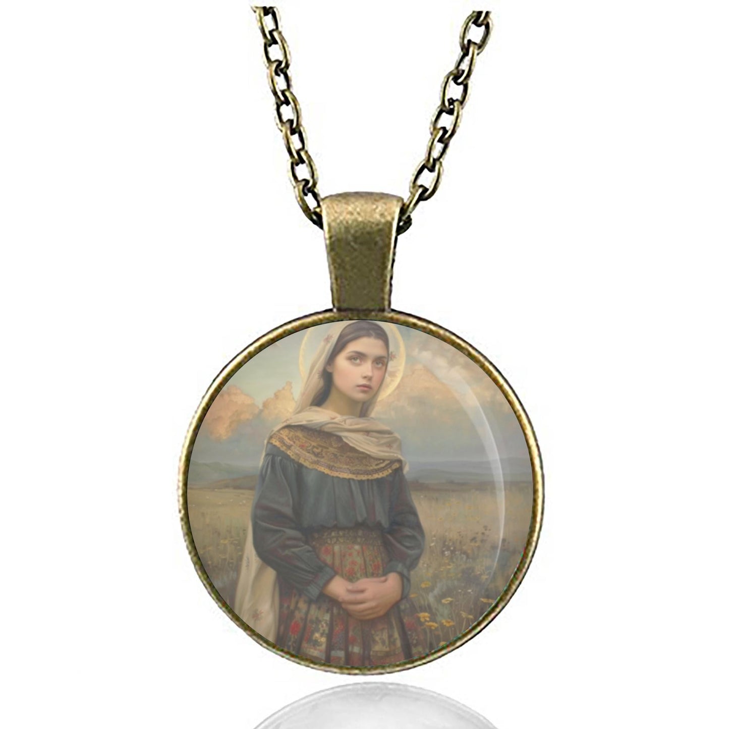 Saint Maria Goretti Patronness of Children, Purity Catholic Necklace Medal Pendant