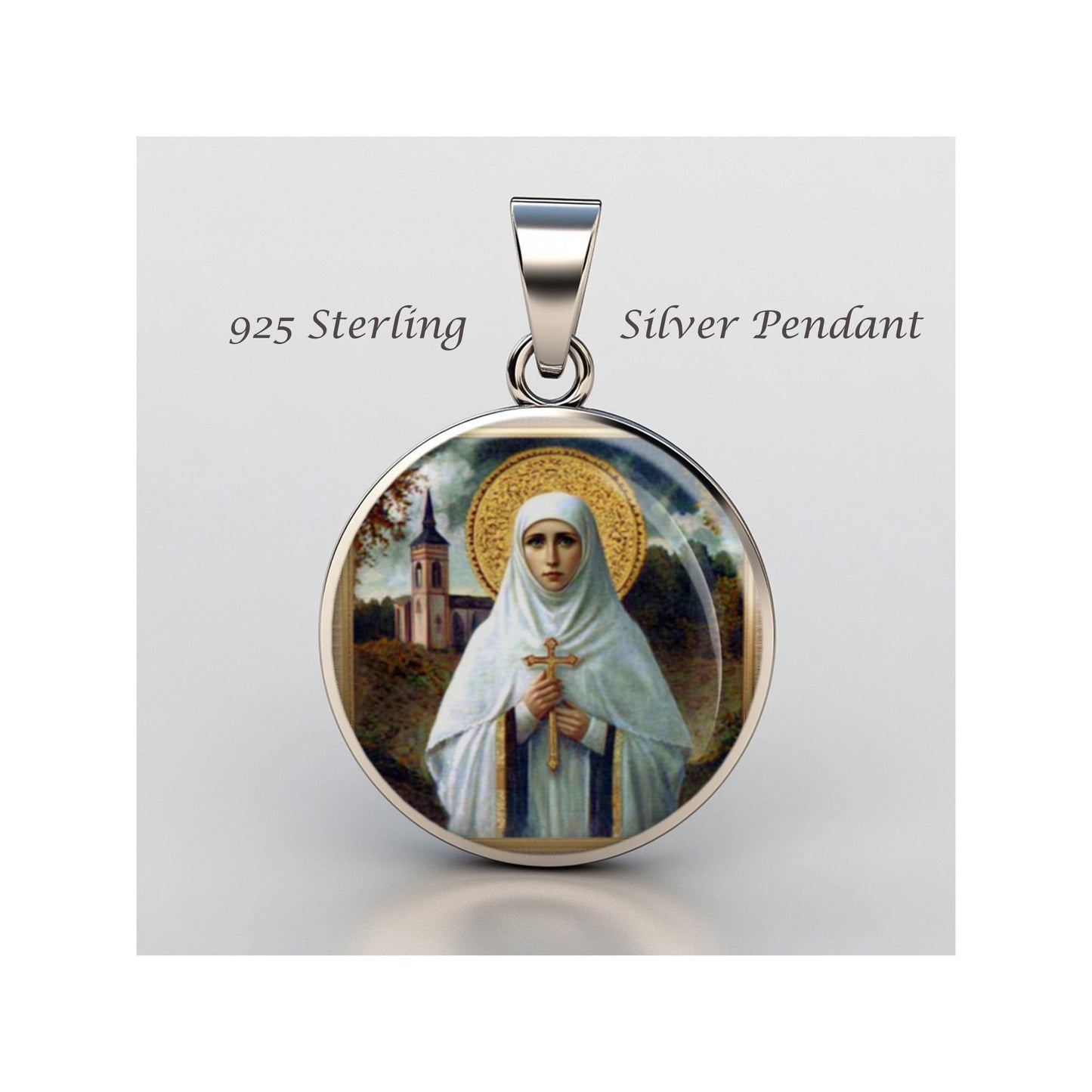 Saint Elizabeth Of Russia Religious Devotional sterling silver 925 Christian Medal Patron