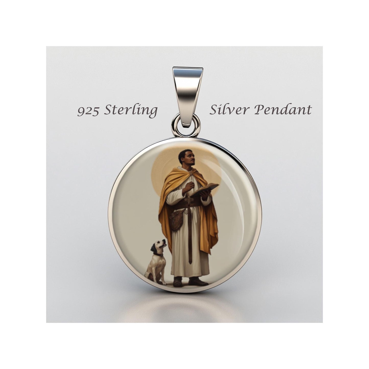 Saint Martin De Porres Religious Devotional sterling silver 925 Christian Medal Patron