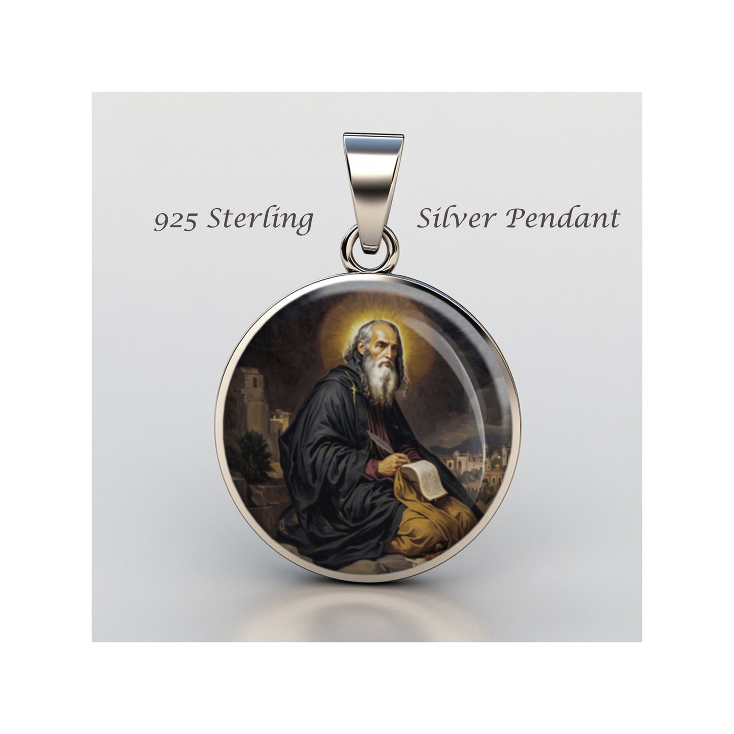 Saint Jeremiah Catholic sterling silver 925 Christian Medal Patron Pendant image 0