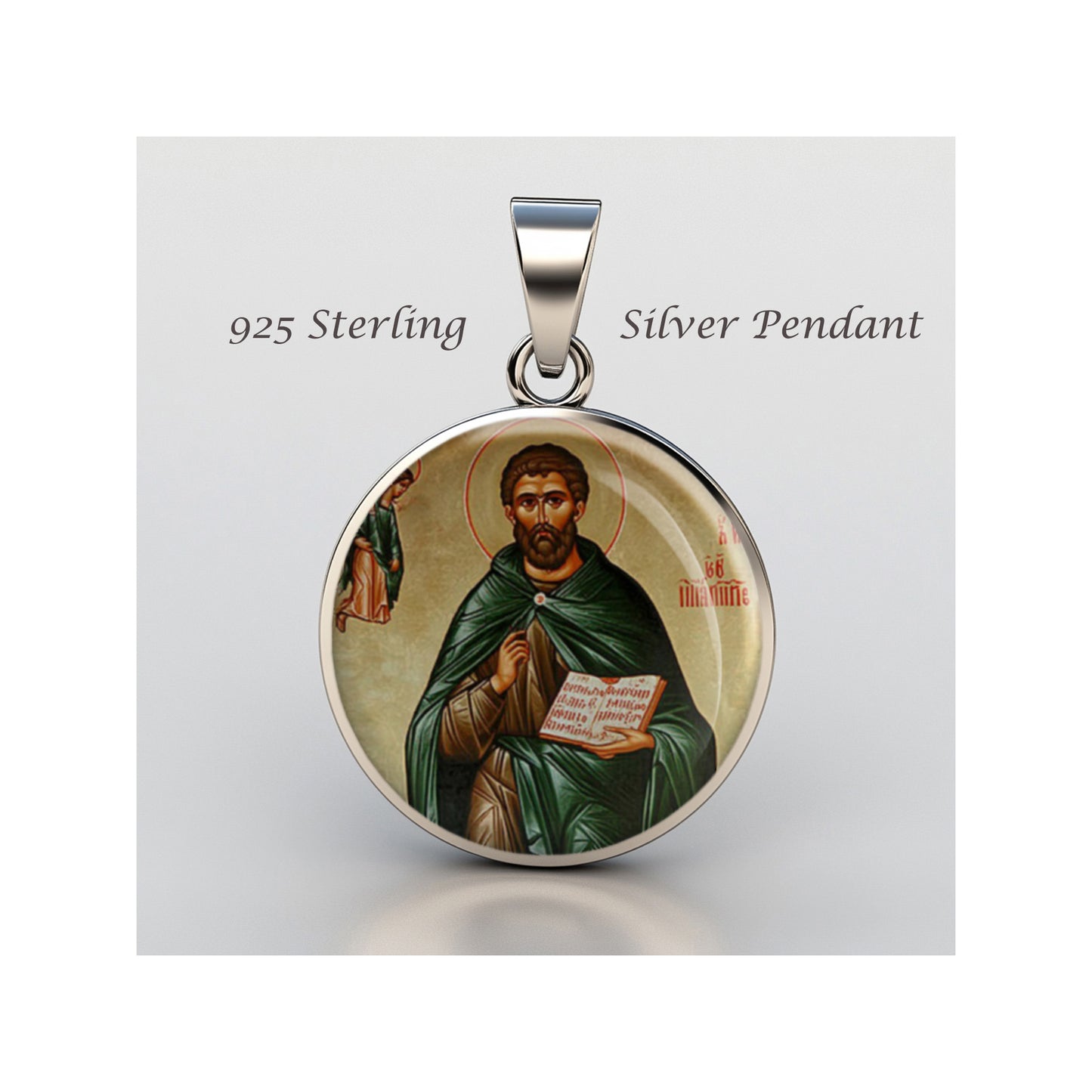 Saint Mellitus Catholic sterling silver 925 Christian Medal Patron Pendant image 0