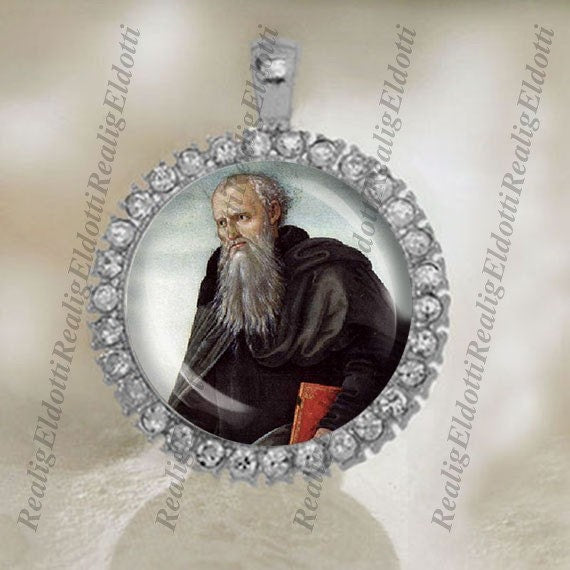 St. Anthony the Abbot Religious Christian Catholic Medal Pendant / Charm Cabochon
