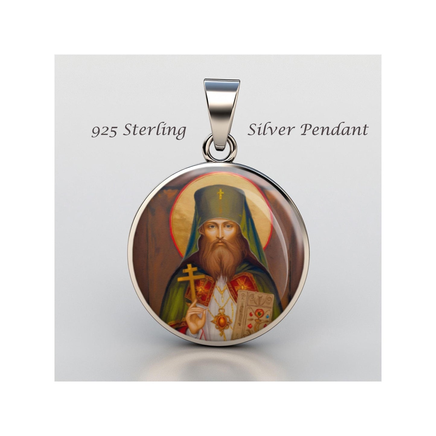 Saint Benjamin Religious Devotional sterling silver 925 Christian Medal Patron Pendant