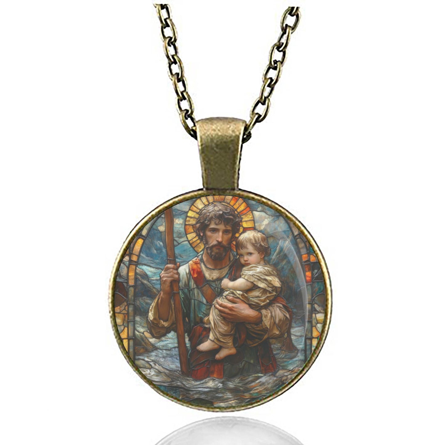 St. Christopher Catholic Necklace Pendant Medal Patron Saint of Travelers