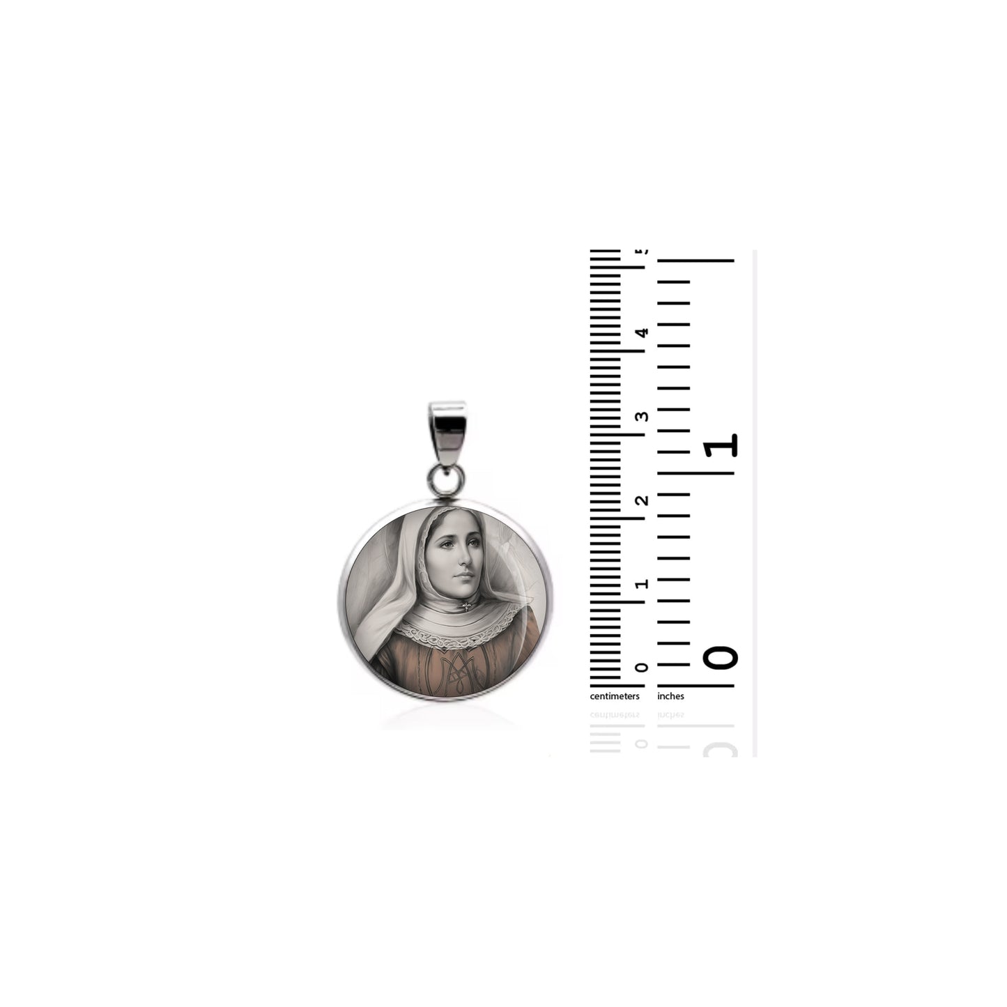 Saint Laura Montoya Catholic sterling silver 925 Christian Medal Patron Pendant image 1