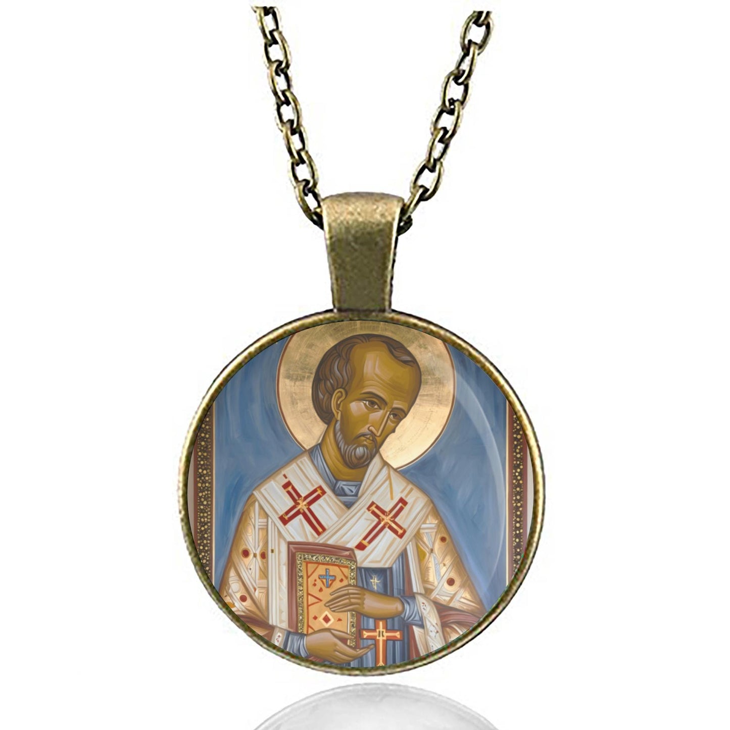 St. John Chrysostom Religious Necklace Jewelry Patron Saint Medal Pendant