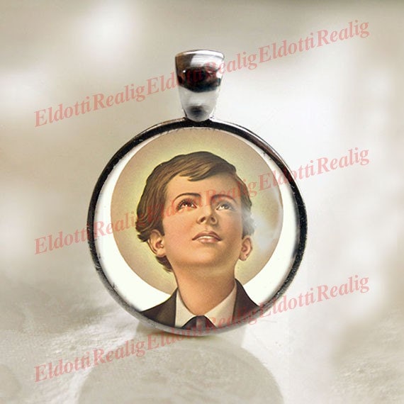 St Dominic Savio Religious Catholic Medal Pendant Charm Cabochon with Glass Dome